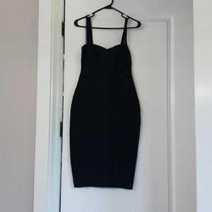 Black bodycon midi dress